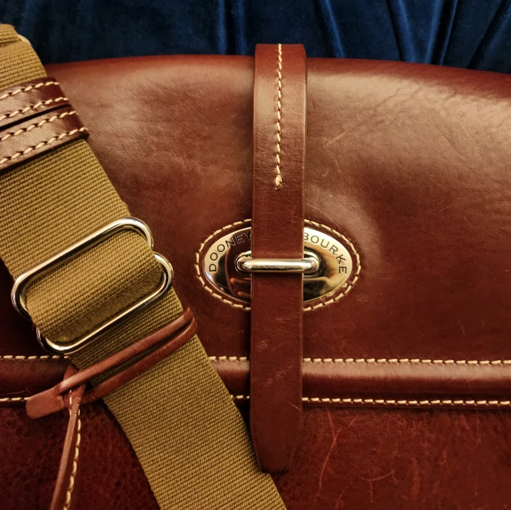 Dooney & Bourke Brown Leather Crossbody Bag - Picture 2 of 11